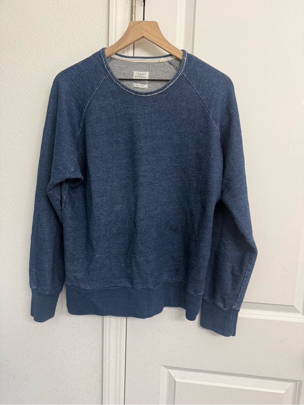Rag & Bone Blue Crewneck Pullover Sweater - Large